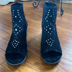 Elegant Black Studded Women's Ankle Boots